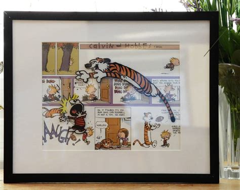 Hand-painted Calvin and Hobbes Inspired Artwork on Glass | Etsy