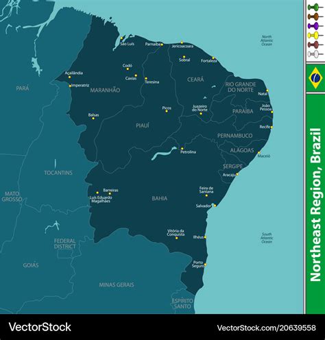 Northeast region brazil Royalty Free Vector Image