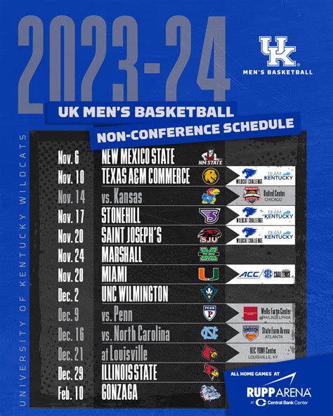 Uk Men's Basketball Schedule Printable 2023