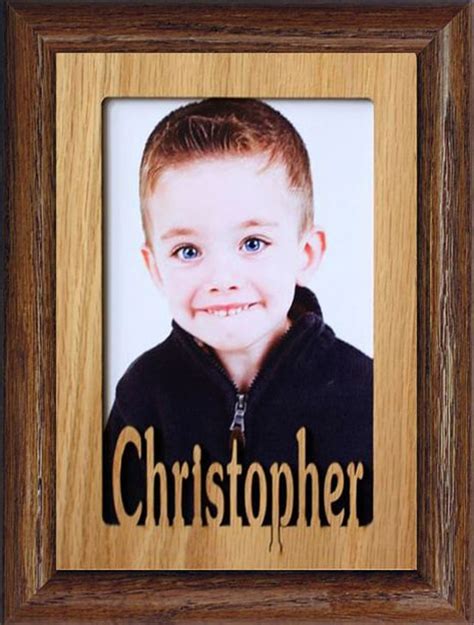 PERSONALIZED Photo NAME FRAME Laser Cut Oak Veneer Insert | Etsy