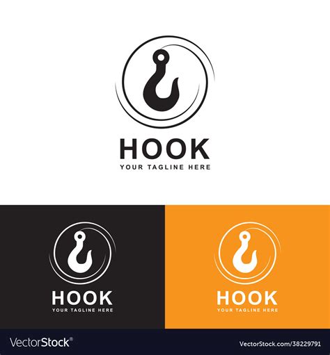 Hook logo design template Royalty Free Vector Image