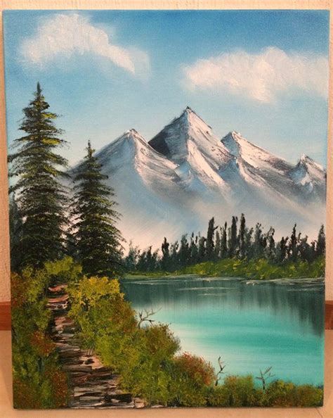 First ever Bob Ross painting, "Distant Mountains" ...pretty proud of ...