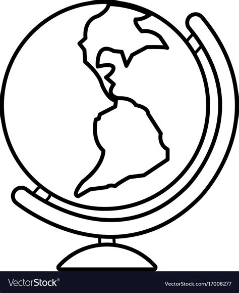 Globe icon outline line style Royalty Free Vector Image