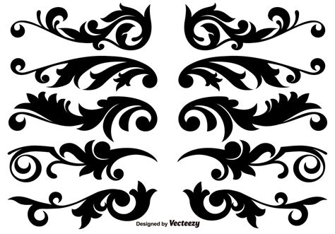 Scroll Works Design, Ornamental Decorative Vector Elements 116042 ...