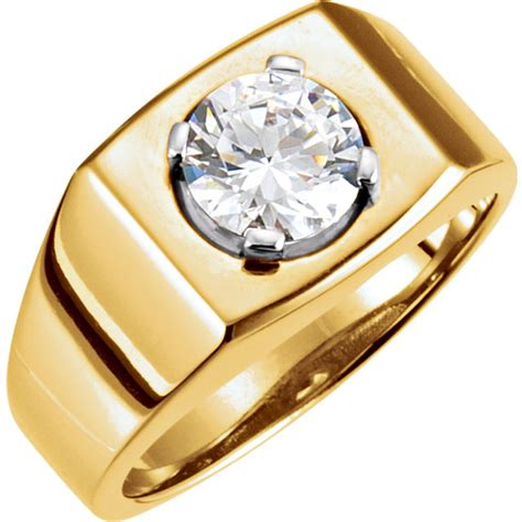 14k Yellow gold Mens Solitaire Diamond Ring 1/2 ct. | Sarraf.com