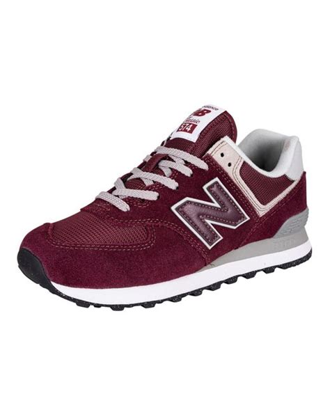 New Balance 574 Core Suede Trainers in Burgundy/White (Purple) for Men ...