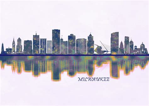 Milwaukee Skyline Painting by NextWay Art - Fine Art America