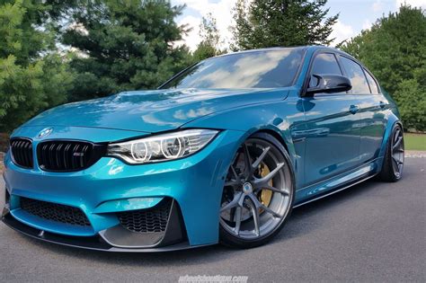 BMW M3 F80 Atlantis Blue Metallic on HRE P101 Gallery | Wheels Boutique