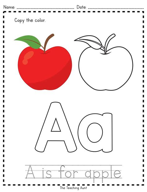 A is for Apple: Paper Pasting Activity - The Teaching Aunt | Alphabet ...