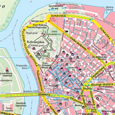 Beograd (Belgrade) city map (GiziMap) – map.hu/en