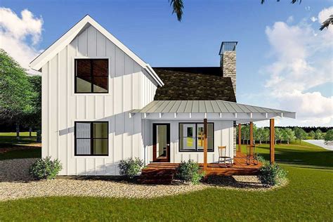 Plan 62690DJ: Modern Farmhouse Cabin with Upstairs Loft | Modern ...