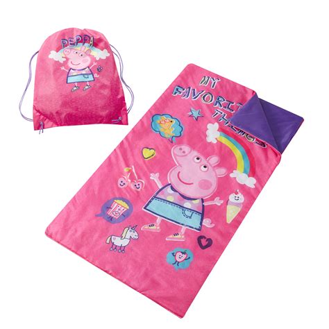 Peppa Pig Pink Printed Slumber Bag with Sling Bag - Walmart.com