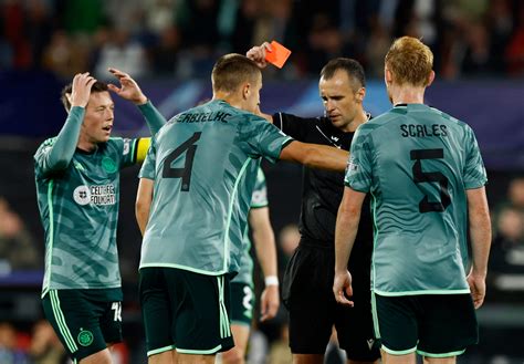 Celtic reduced to nine men in Champions League defeat to Feyenoord ...