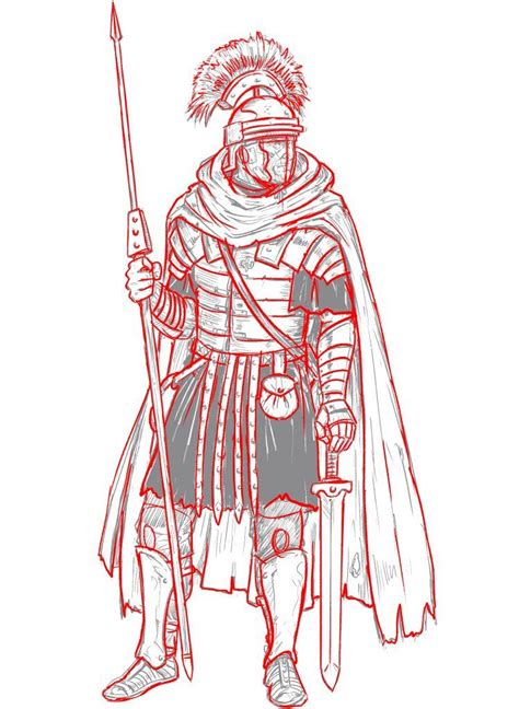 Learn to draw a Roman soldier in 7 easy steps - Improveyourdrawings.com ...