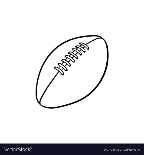 Rugby ball hand drawn outline doodle icon Vector Image