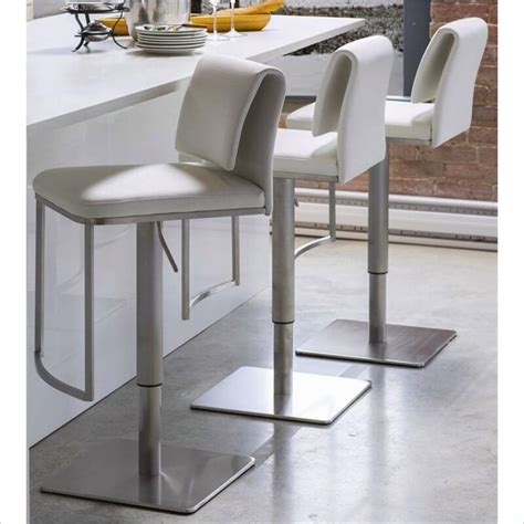 35 Stylish Modern Adjustable White Leather Bar Stools