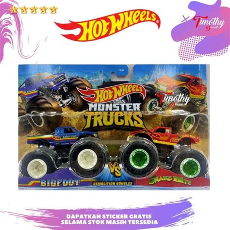 Jual Hot Wheels Monster Trucks Duo Bigfoot vs Snake Bite di Seller ...