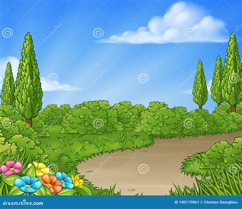 Cartoon Country Landscape Vector Illustration | CartoonDealer.com #15513164