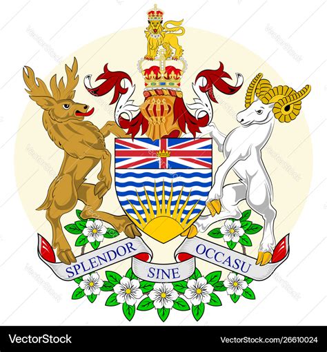 Coat arms british columbia in canada Royalty Free Vector