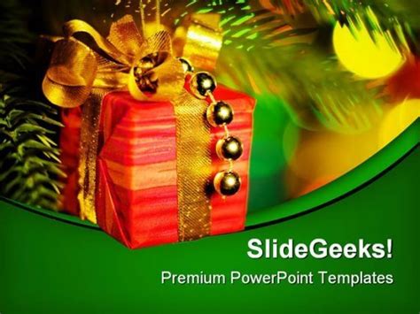 Gift Christmas PowerPoint Background And Template 1210