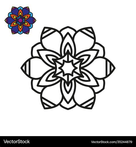 Simple mandala element a flower pattern Royalty Free Vector