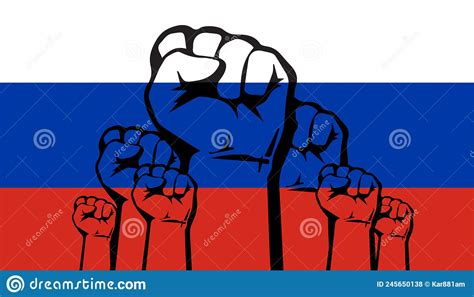 Protest in Russia. Rally in Russia Stock Illustration - Illustration of ...