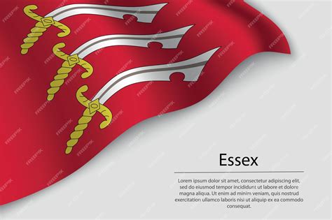 Premium Vector | Wave flag of essex is a county of england banner or ...