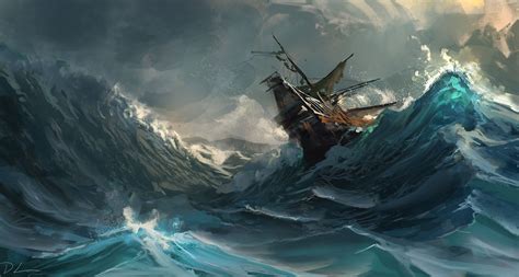 ArtStation - Sinking ship spitpaint, Denis Loebner ------ Sinking ship ...