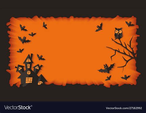 Blank halloween banner template with scary black Vector Image