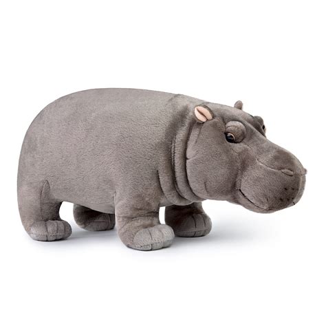 Buy Realistic Hippo Plush Toy - Simulation Standing 14” Hippopotamus ...