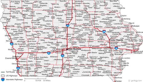 Iowa Map With Cities And Towns - Detailed Map