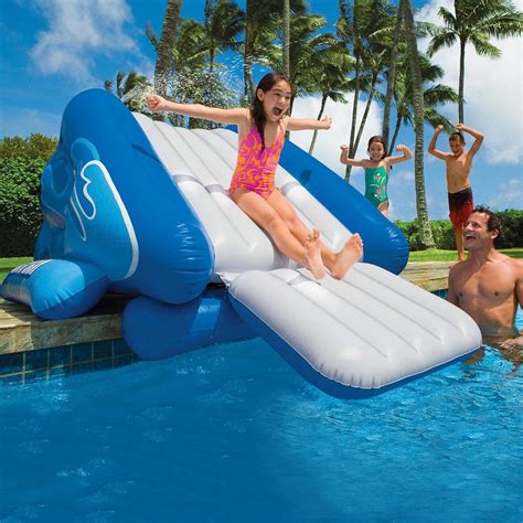 Intex Giant Inflatable Water Slide | Water slides, Pool water slide ...