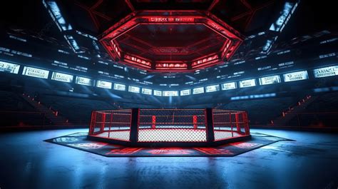 Illuminated Mma Octagon A Thrilling Fight Night Championship In 3d ...