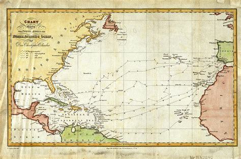 Vintage Christopher Columbus Voyage Map Drawing by ...