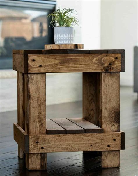 Del Hutson Designs Rustic Farmhouse Solid Wood End Table - Affordable ...