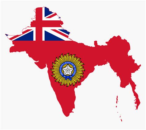 British India Flag Map, HD Png Download - kindpng