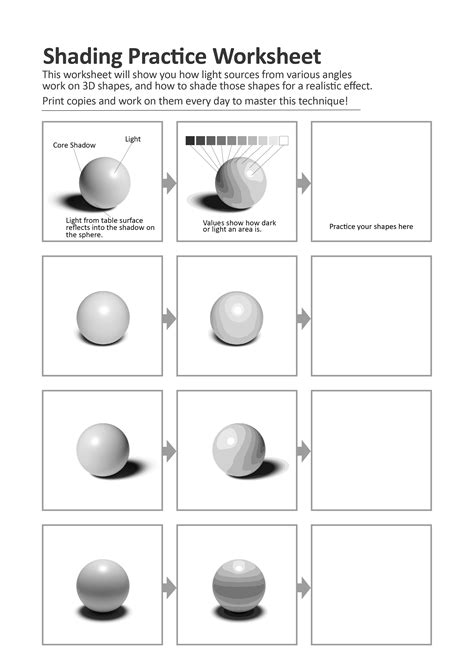 A printable worksheet I created to help you practice shading spheres at ...