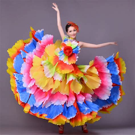 720 Degree Women Spanish flamenco costume Bullfight Dance Dress Long ...