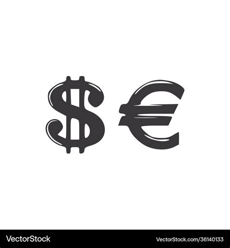 Icons dollar sign and euro Royalty Free Vector Image