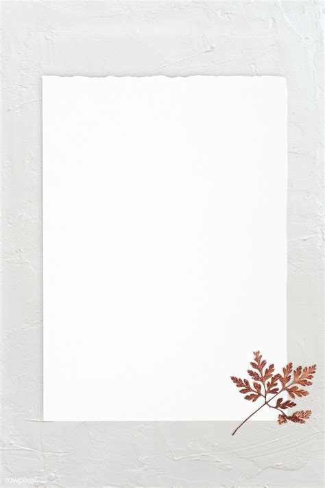 Blank white paper template with dry leaf | premium image by rawpixel ...