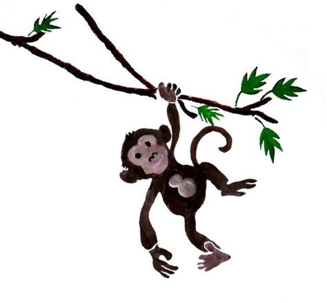 Monkey wall stencil, Childrens bedroom decor, Nursery wall art, Kids ...