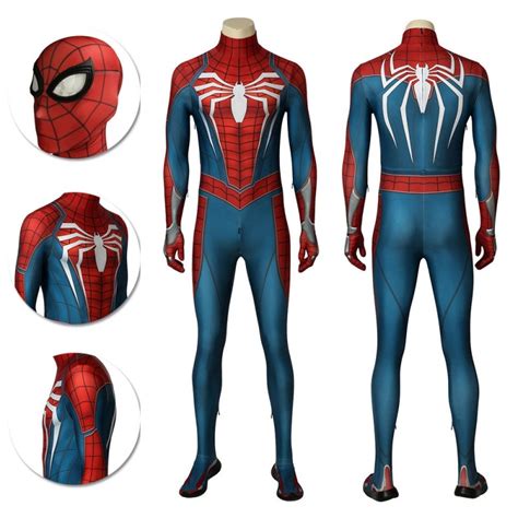 Spider-man Cosplay Costume PS4 Game Classic Suit Repaired Version ...