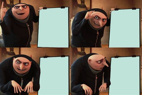 Gru Holding Gun Meme Template