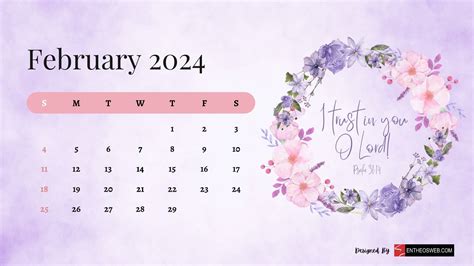 February 2024 Calendar Desktop Wallpaper - Kacy Sallie