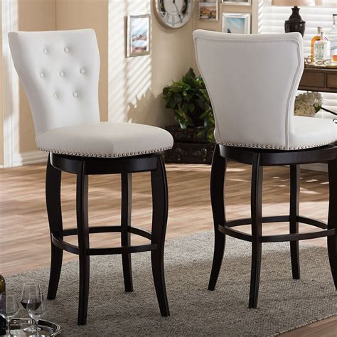 Baxton Studio Leonice Faux-Leather Swivel Counter Stool 2-piece Set ...