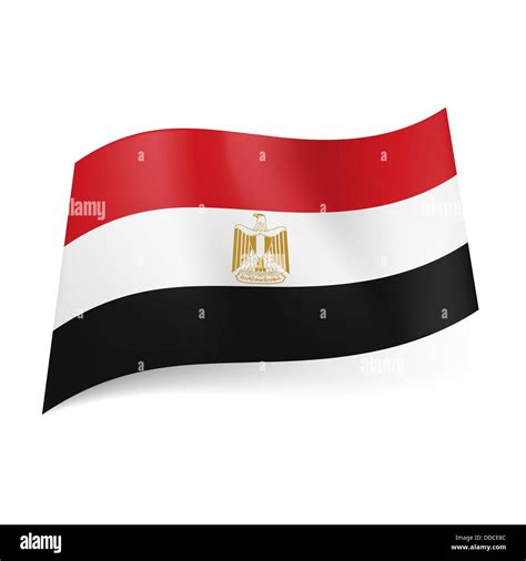 National flag of Egypt: red, white and black horizontal stripes with ...