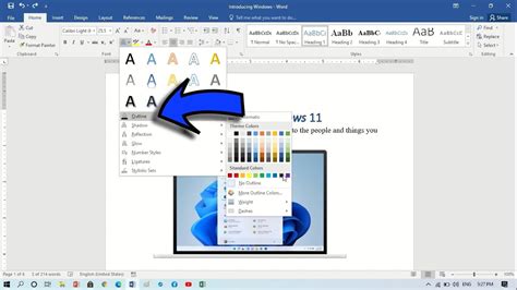 How to Apply Outline on Text in Word - YouTube