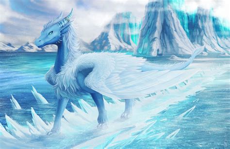 The bright ice Dragon | Dragon artwork fantasy, Mythical creatures art ...