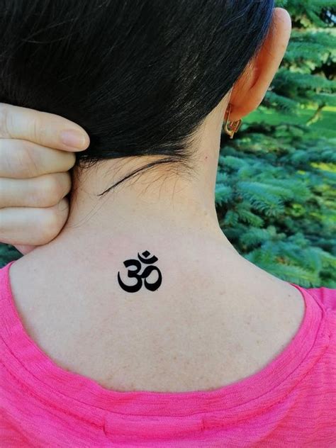 Aum Tattoo / Om Temporary Tattoo ...Top of the Spine | Tattoos, Om ...