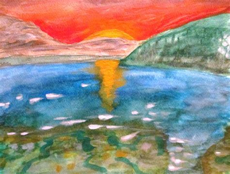 Maine Lake Sunset Painting by Pasha Sourbeer - Fine Art America